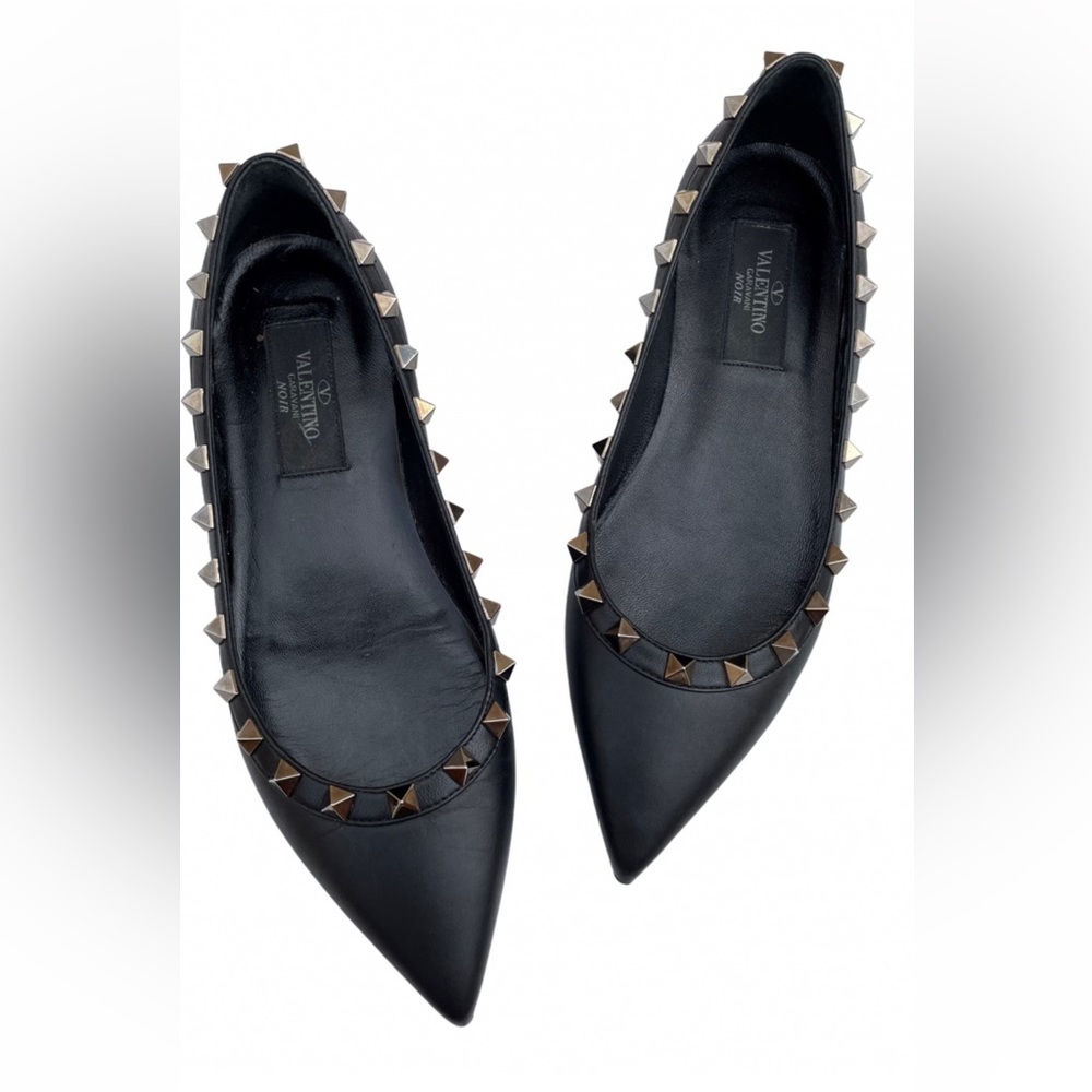 Valentino Garavani Rockstud Leather Ballet Flats